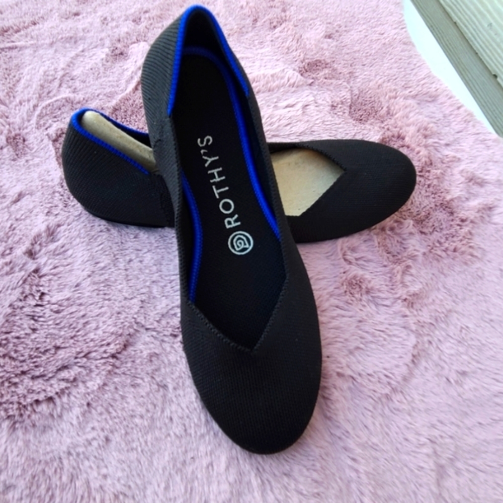Rothy's Ballerina Flats Black Sz 7